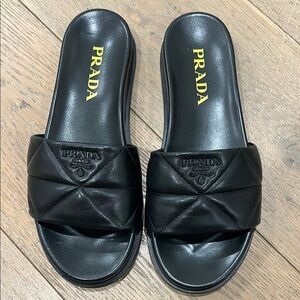 Prada Quilted Black Women's Sandals